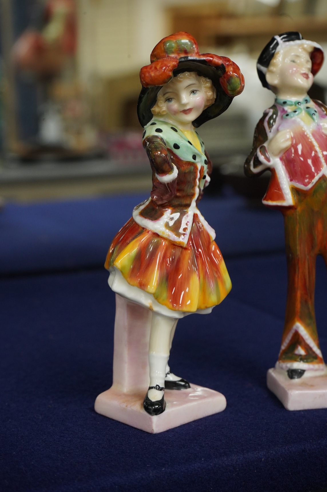 A pair of Royal Doulton figures, Pearly Boy, HN2055, and Pearly Girl, HN2036, 15cm high